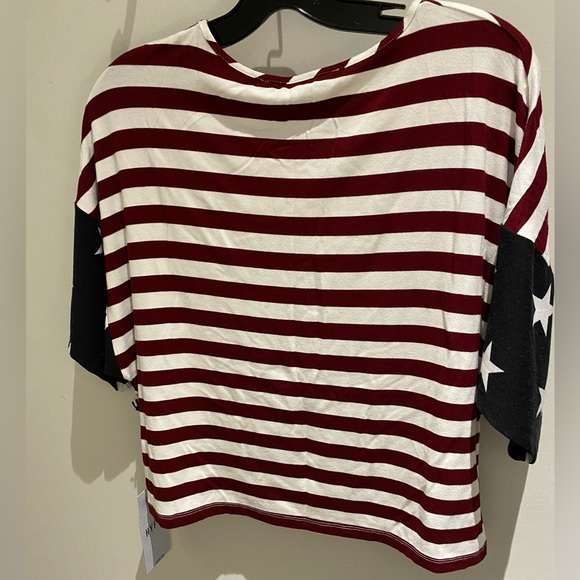 NWT Ladies Stars and Stripes Crop Top Size Large - Picture 5 of 5